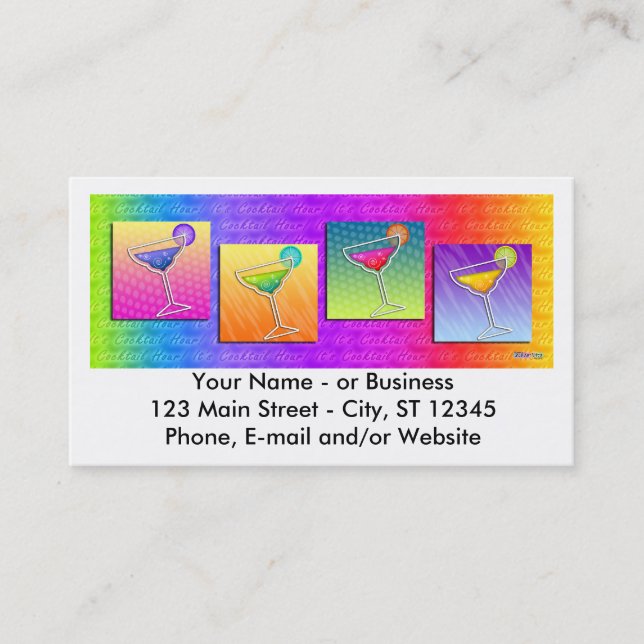 Cartão de visita - Margaritas do pop art (Frente)