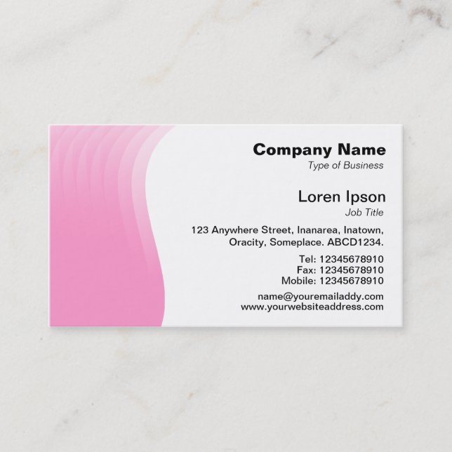 Cartão De Visita Margem Wave - Rosa (Frente)
