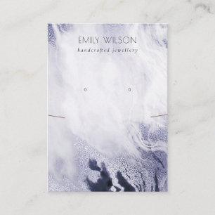 Cartão De Visita Marinho Blue Agate Marble Necklace Earration Displ