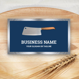 Cartão De Visita Marinho Blue Steel Butcher Knife Compro de carne