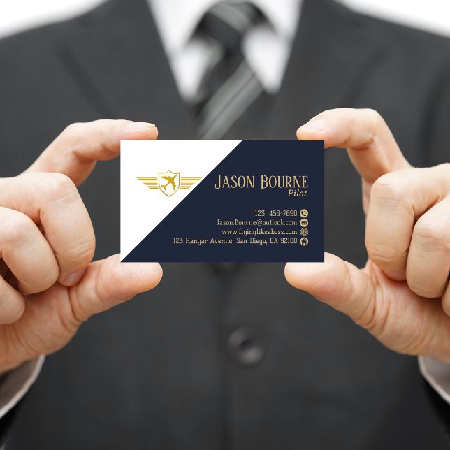 Cartão De Visita Marinho de código QR profissional azul simples (Criador carregado)