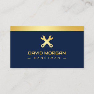 Cartão De Visita Marinho De Logotipo Para Construção Do Handyman E