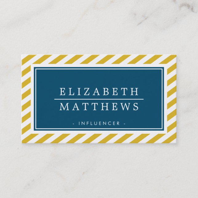 Cartão De Visita MARINHO de mostarda na moda da fronteira do GRIPE  (Frente)