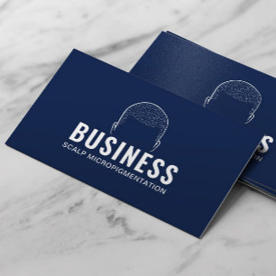 Cartão De Visita Marinho de Tatuagem do Cabelo de Micropigmentaçã