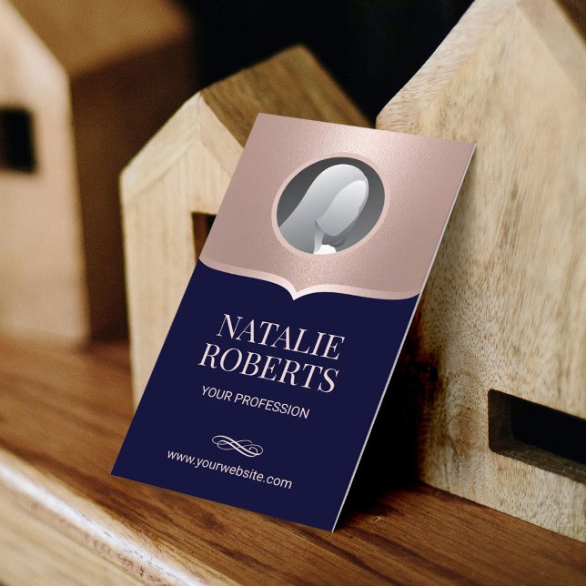 Cartão De Visita Marinho Dentista e Escritório Dourado de Fotografi (Criador carregado)