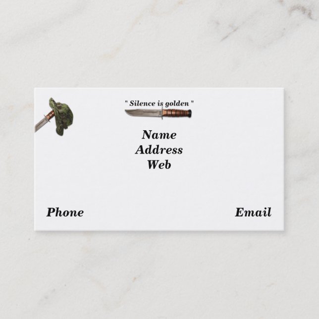 Cartão De Visita Marinho do exército fuzileiros navais lrrps lrrrp  (Frente)