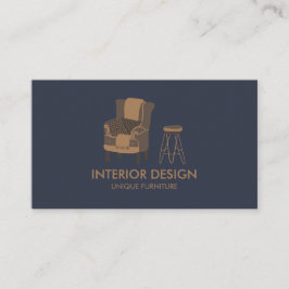 Cartão De Visita Marinho do Travesseiro do Sofá de Design Interior