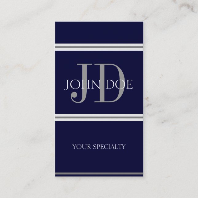 Cartão De Visita Marinho do vertical do médico (Frente)