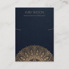 CARTÃO DE VISITA MARINHO DOURADO CLÁSSICO ORNAMENTADO MANDALA NECKL