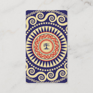 Cartão De Visita Marinho e vermelho da árvore de Stella