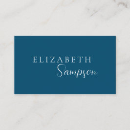Cartão De Visita Marinho Elegante moderno azul e branco