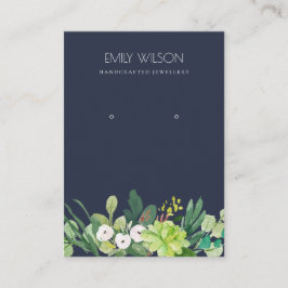 CARTÃO DE VISITA MARINHO FOLIAGEM VERDE SUCCULENT PEONY EARRPLAY