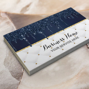 Cartão De Visita Marinho Moderno Dirige Azul e Branco