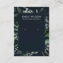 Marinho Preto Foliage Earrando o Colar