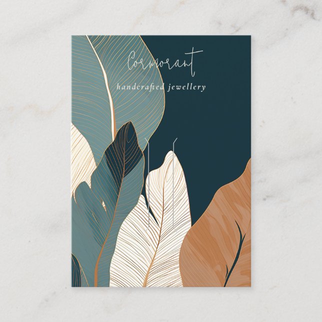 Cartão De Visita Marinho Rust Dourado Clipe com Pavilha de Folha Tr (Frente)