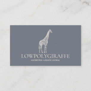 Cartão De Visita Marinho Sage Cream Animal Lowpoli Giraffe