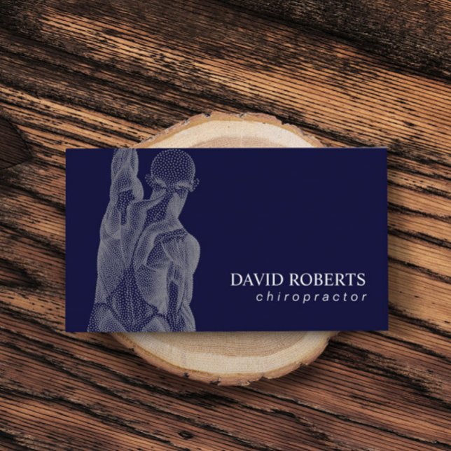 Cartão De Visita Marinho Terapêutico de Massagem Chiropractor Chiro (Criador carregado)