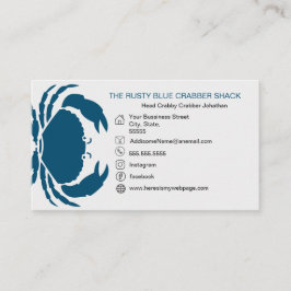 Cartão De Visita Marisco Negro Branco Simples Náutico