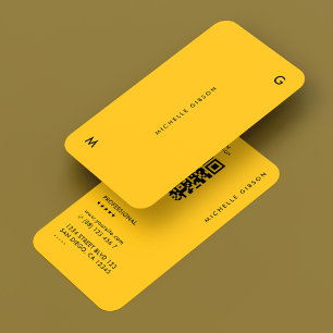 Cartão De Visita Marketing Amarelo Profissional Minimalista