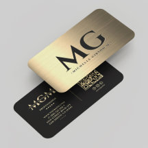 Marketing Black Faux Dourado Monograma Elegante Mo