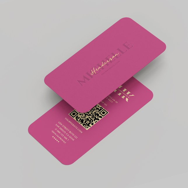 Cartão De Visita Marketing de Monograma Profissional Dourado Rosa M (Modern Pink Gold Professional Monogram Marketing Business Card
)
