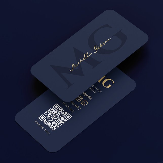 Cartão De Visita Marketing profissional Marinho escuro Blue Modern (Professional Marketing Dark Navy Blue Modern Business Card
)