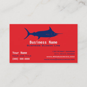 Cartão De Visita Marlin Personalizado / Pesca Esportiva e Barco de 