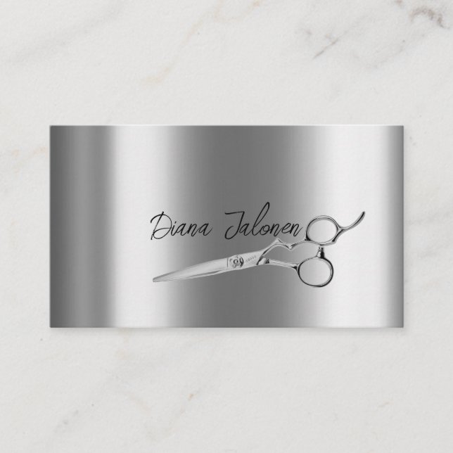 Cartão De Visita Mármaco Preto do Lembrete de Compromisso de Hairdr (Frente)