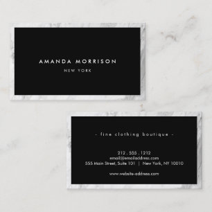Cartão De Visita Mármore Branco da Boutique de Luxo Minimalista Ele