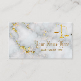 Cartão De Visita Mármore Branco e Dourado Profissional Elegante