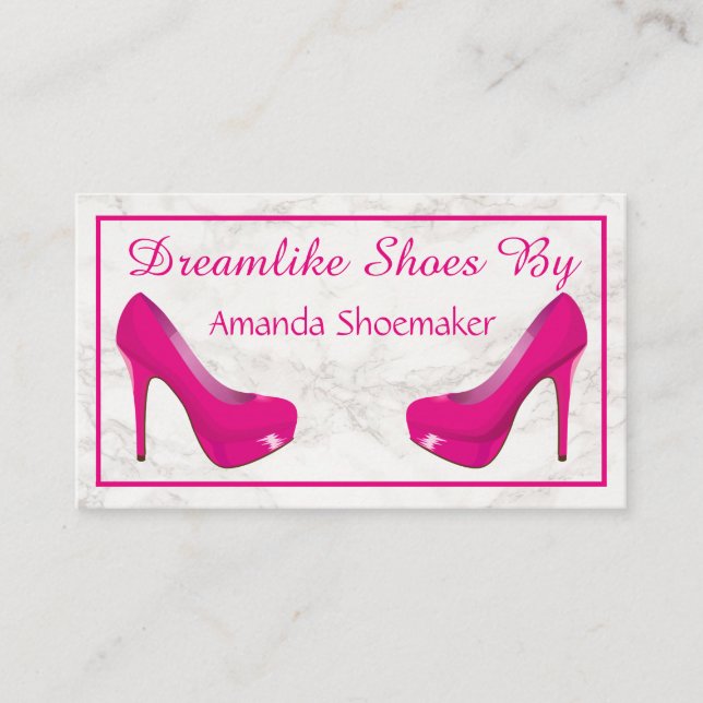 Cartão De Visita Mármore Branco Moderno Elegante (Frente)