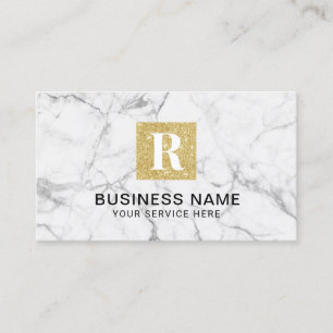 Cartão De Visita Mármore branco na moda do logotipo Dourado modern