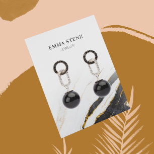 Cartão De Visita Mármore branco preto Dourado ・ Exibição de jo