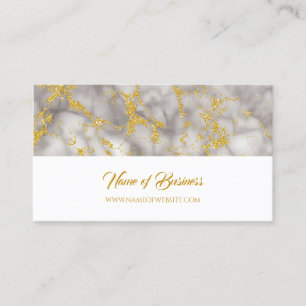 Cartão De Visita Mármore De Cinzas Elegante Com Brilho Dourado Faux