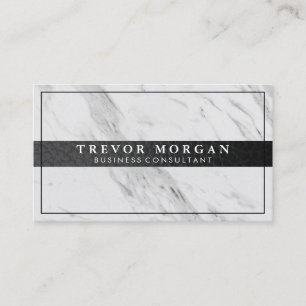 Cartão De Visita Mármore de couro preto profissional