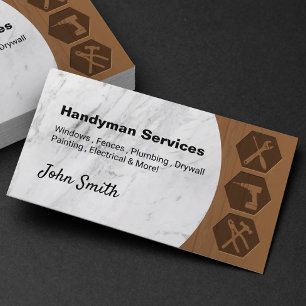 Cartão De Visita Mármore de reparo de remodelagem de handyman profi