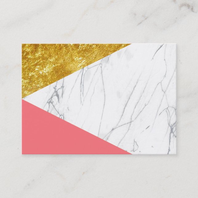 Cartão De Visita Mármore dos salmões do ouro branco (Frente)