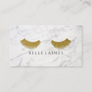Cartão De Visita Mármore Dourado moderno da beleza das extensões da
