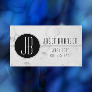 Cartão De Visita Mármore Elegante e Trendy Personalizável, Monogram