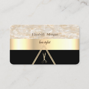 Cartão De Visita Mármore Elegante Moderno Resfriado Preto, Dourado,