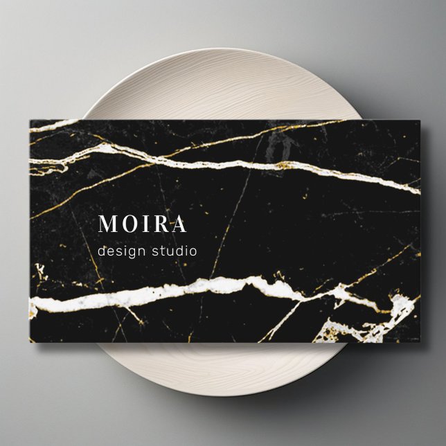 Cartão De Visita Mármore Negro Moderno (Modern Black Marble Business Card)