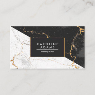 Cartão De Visita Mármore Preto e Branco