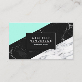 Cartão De Visita Mármore Preto e Branco