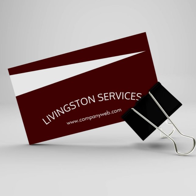 Cartão De Visita Maroon Professional Curvada e Moderna Simples (Criador carregado)