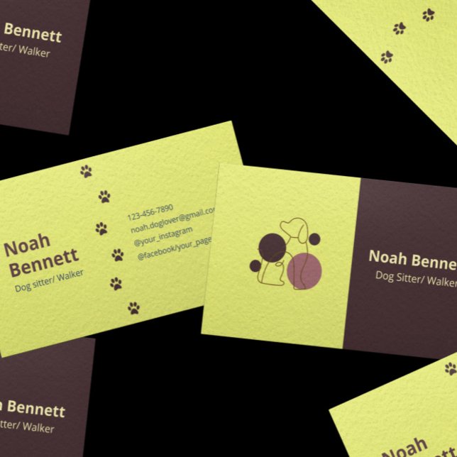 Cartão De Visita Marrom castanho-pálido-amarelo-claro sentado (Criador carregado)