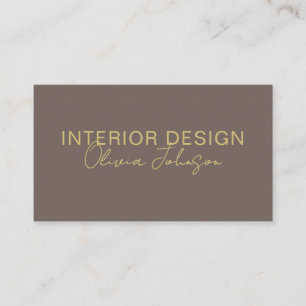 Cartão de Visita Marrom Dourado Design de Interior