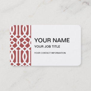 Cartão De Visita Marsala e teste padrão moderno branco da treliça