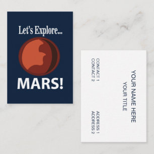 Cartão De Visita Marte Vamos Explorar Marte