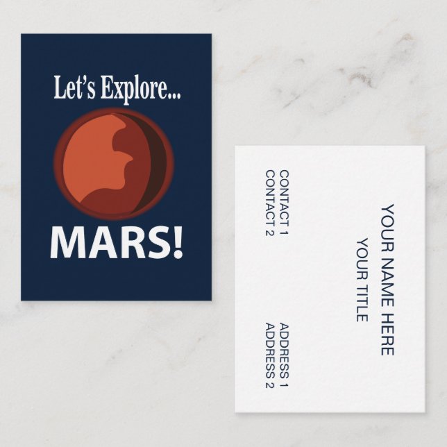 Cartão De Visita Marte Vamos Explorar Marte (Frente/Verso)