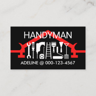 Cartão De Visita Martelo Telhado Homem de Mão Reparar Consertar